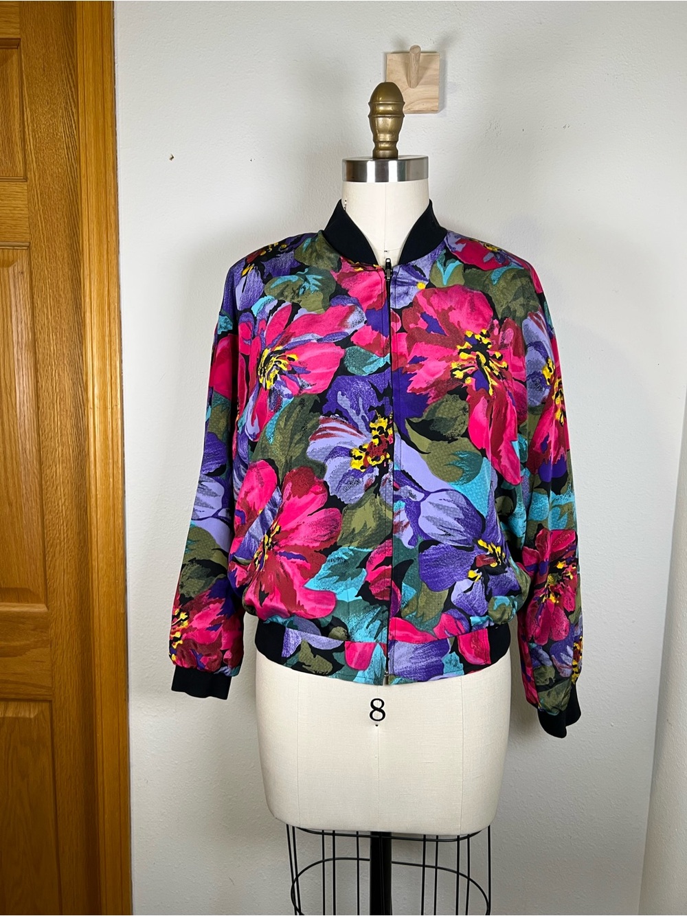 Vintage Floral Print Jacket Size Small
